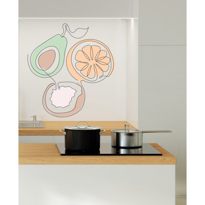 Vinyle mural Boho cuisine, dessin au trait minimaliste, décoration de thème Boho cuisine, autocollant mural Boho, autocollants de cuisine, autocollant mural de cuisine