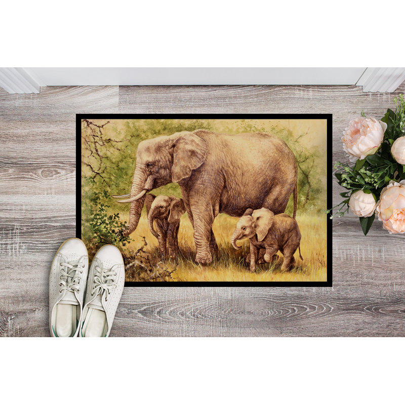 Paillasson d’extérieur antidérapant weissport Elephants, 2 pi x 3 pi