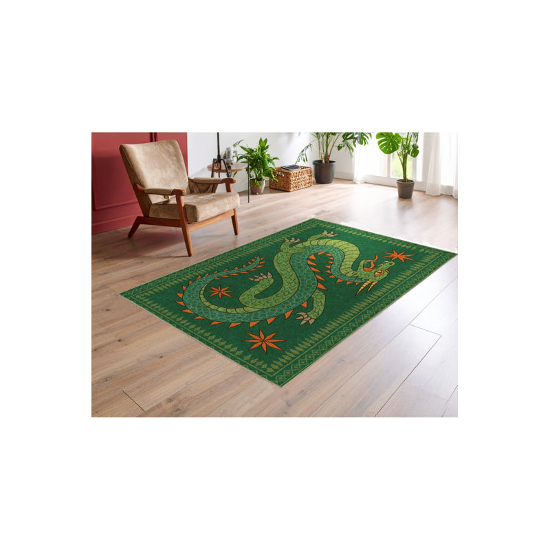 Tapis vert lavable Mosso, 2'4" x 3'11"