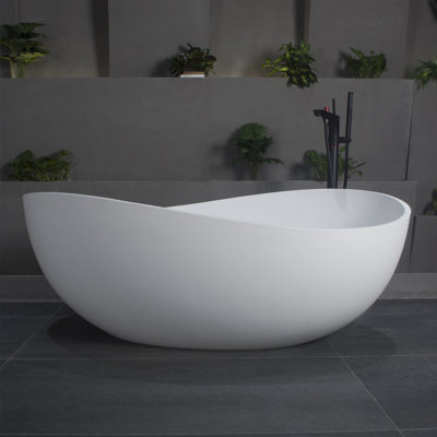 Baignoire de trempage autoportante de 63 pouces pour salle de bain