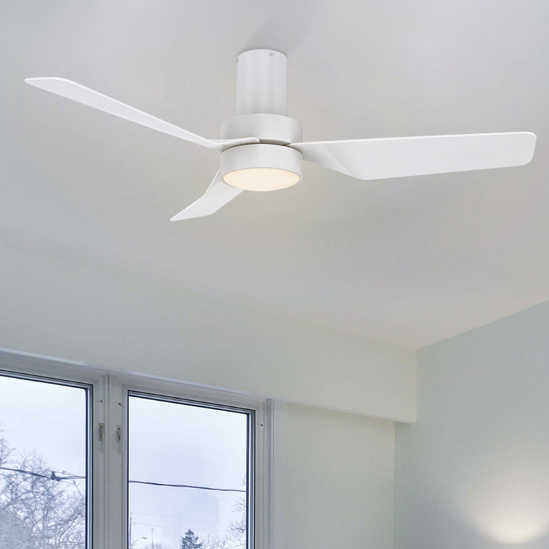 Ventilateur de plafond intelligent encastré 44 "avec lumière, Blanc