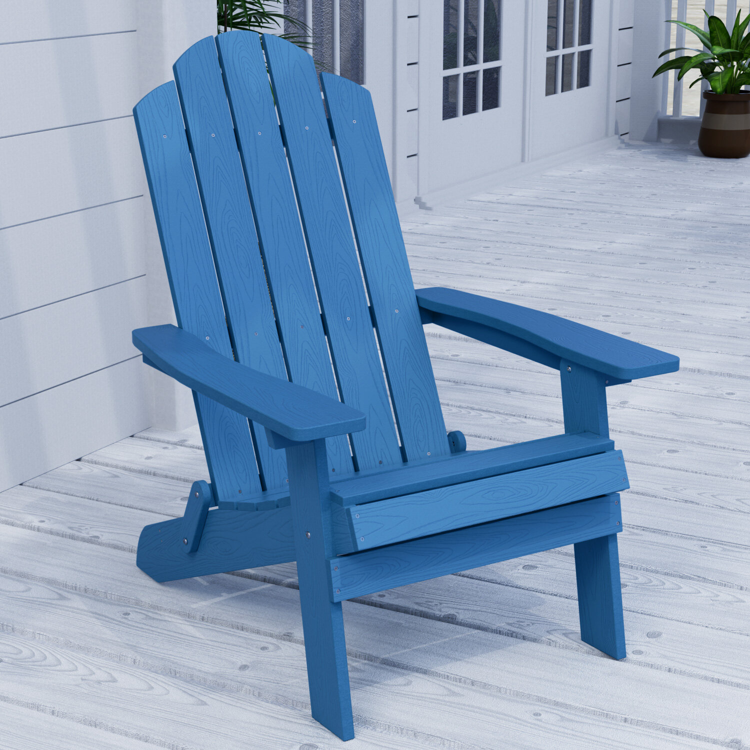 Outdoor Plastic Folding Adirondack Chair 