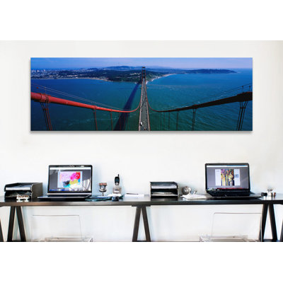 " Aerial View Of Traffic On A Bridge, Golden Gate Bridge, San Francisco, California, USA " by Panoramic Images