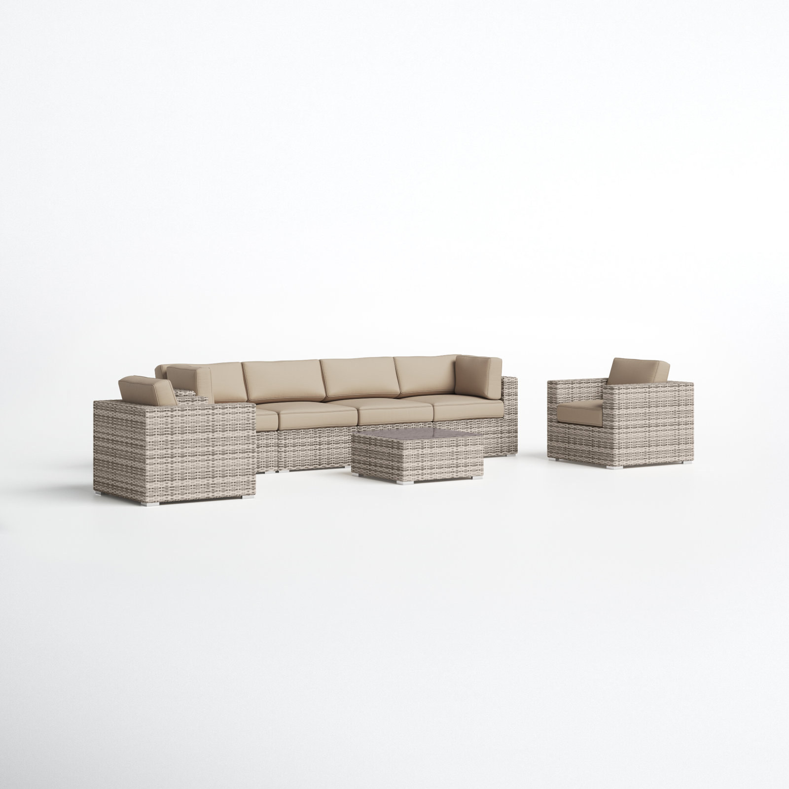 Franke 6-Person Sunbrella® Patio Seating Group, Sunbrella Beige