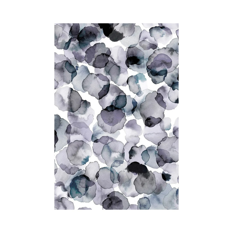 Watercolour Petals Grey by Ninola Design - Wrapped Canvas Painting, 20.32 cm H x 30.48 cm W