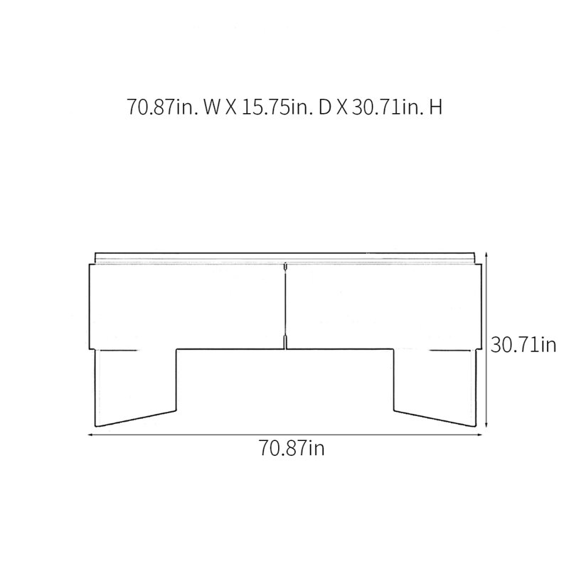 Console Modern Minimalist Art, Bleu, H 30,71 po x l 70,87 po x P 15,75 po
