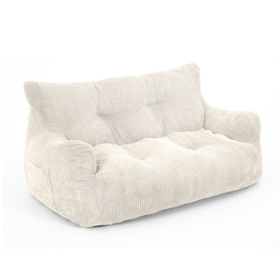 Trule 63" Wide Bean Bag Chair,Corduroy Lazy Sofa,Loveseat by Trule