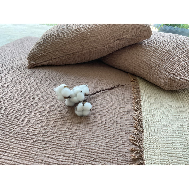 Muslin Shams Cotton Sham Set, Standard/Twin, Brown