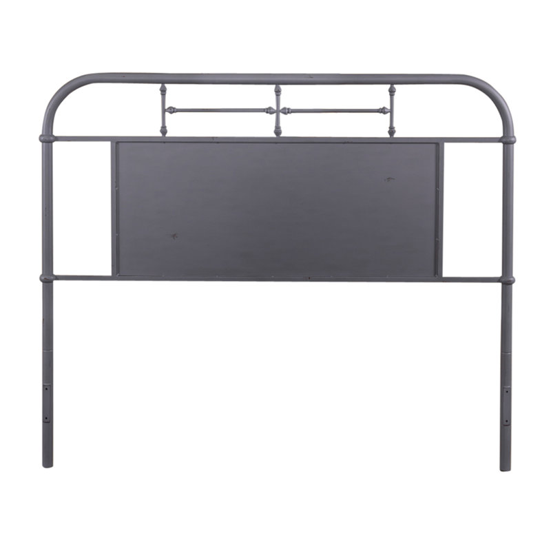 Edmund Open-Frame Metal Headboard, Gray, Full/Double