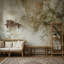 Décoration murale en branches d'arbres délicates feuilles de plâtre vieilli amovible-738401238-738401237