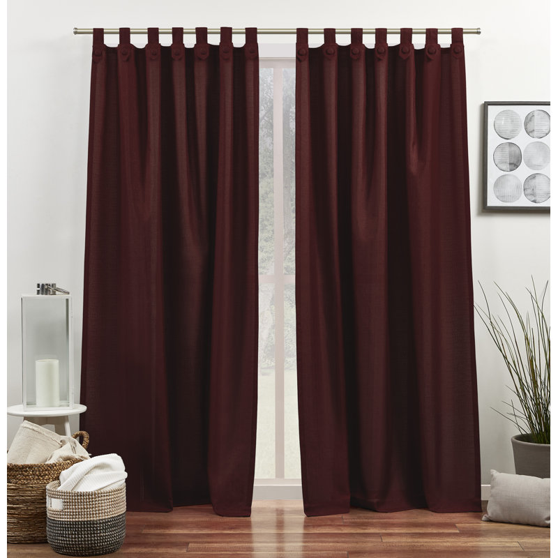 Jianyu Polyester Semi Sheer Curtain/Drape, Red, 54" W x 96" L 