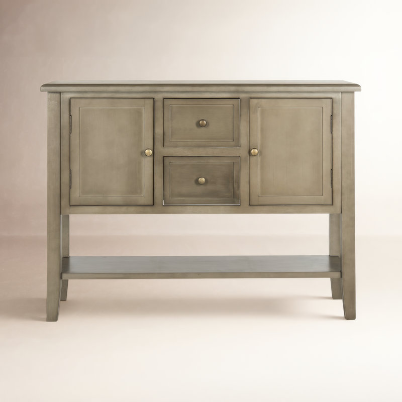 Console en bois massif 42 po Oletta, Gris