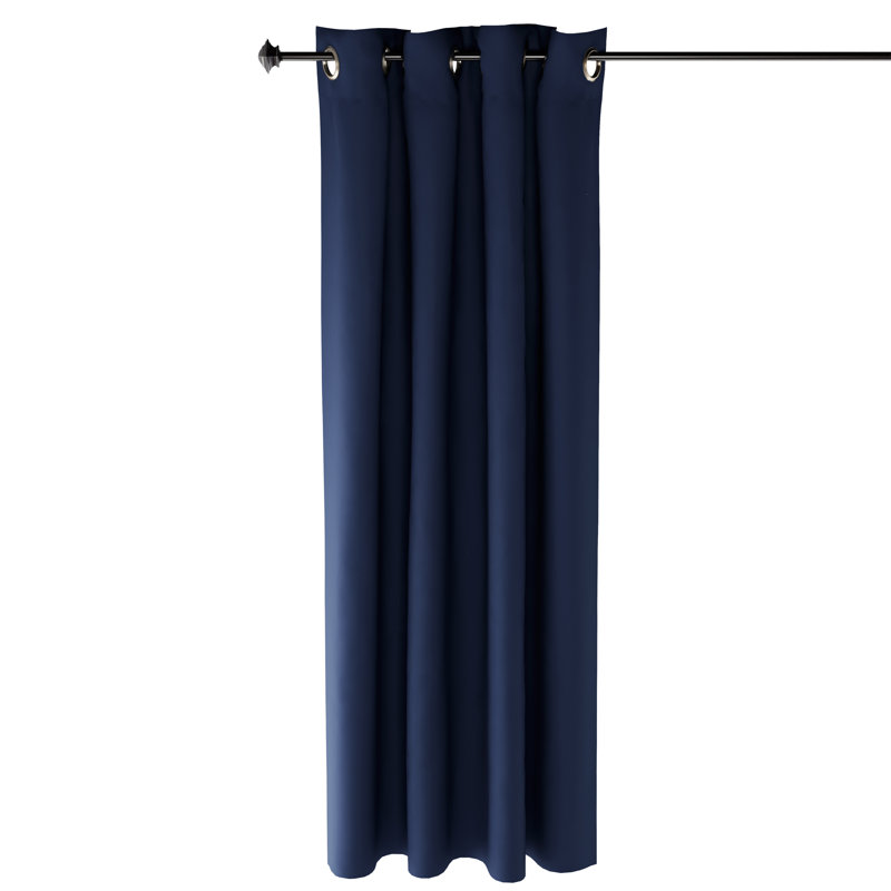 Mileti Blackout Curtain Single Panel, Dark Blue, 52" W x 84" L