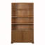 Grande armoire de rangement avec portes cannelées et plateau en faux marbre-133701354