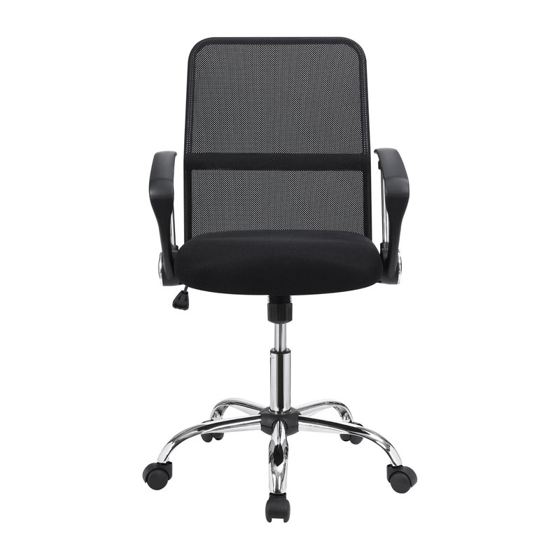 Chaise de bureau pivotante noire avec roulettes