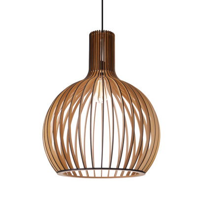 Luminaire suspendu en bois à 1 lumière Carlea