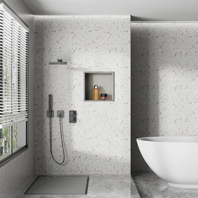 Pevzner Stainless Steel Shower Niche, Recessed Shower Niche Wall Mounted, 5colors shower shelf 30 x 30cm