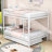 Full Over Full Metal Bunk Bed With Twin Trundle, Ladder And Guardrails-1210731551