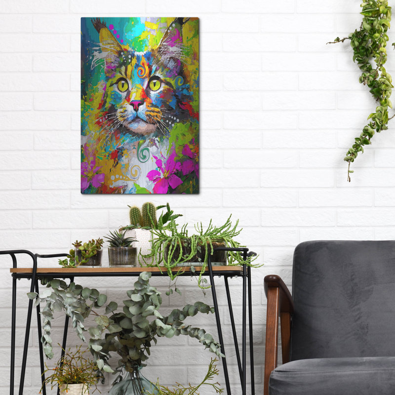 Art mural en métal Winston Porter «The Maine Coon» par Dean Russo, H 16 po x l 12 po