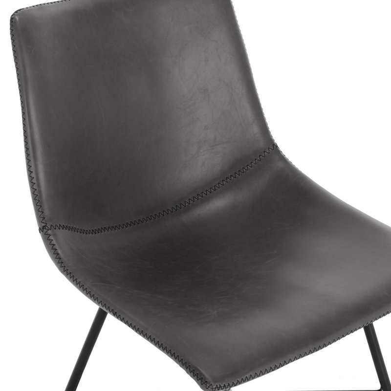 Chaise en cuir Bela, Similicuir gris