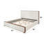 Grand lit rembourré beige et noyer Kaleea