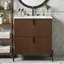 Meuble-lavabo cannelé 30 po avec lavabo en céramique - Tiroirs à fermeture en douceur à extension complète avec rangement cloisonné-115467737