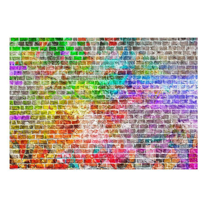 Murale brique arc-en-ciel Dannielynn, L 68 po x l 98 po