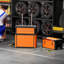 HOMCOM 3-Tier Tool Box with Wheels, Stackable Steel Toolbox, Orange