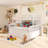 Wood Frame Twin Over Full Size Separable Bunk Bed With Drawers And Twin Size Trundle-1075872656