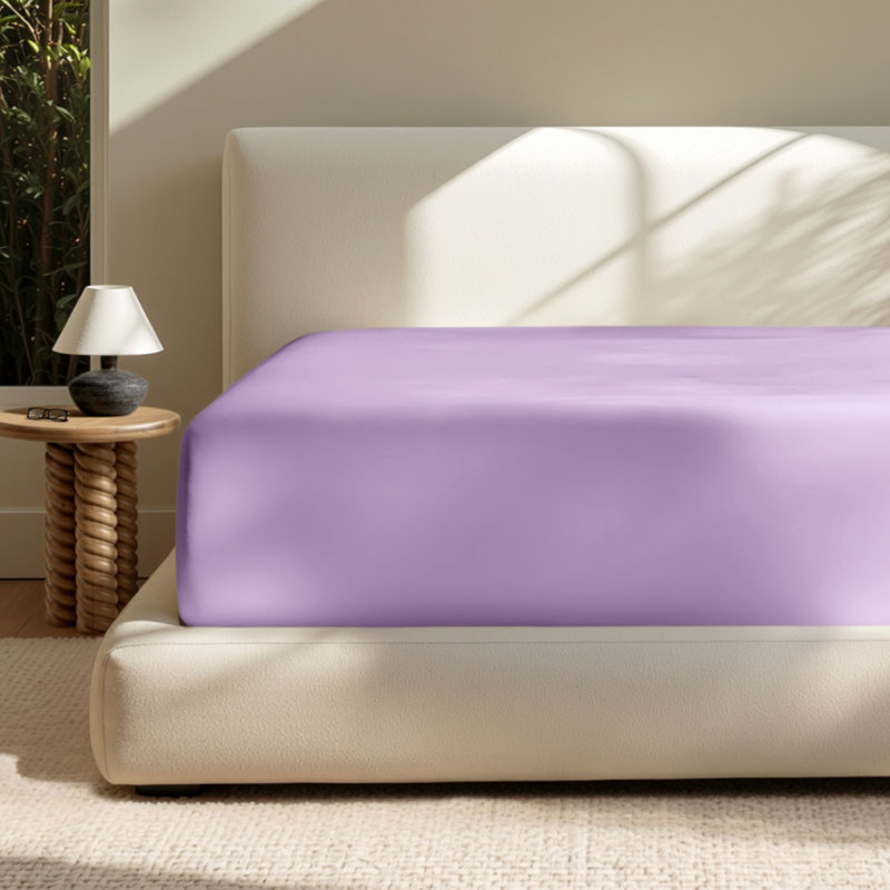 Extra Deep Microfiber Fitted Sheet, King Fitted Sheet, Lavender