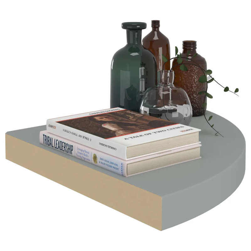 Arsi Corner Shelf, Grey, 3.8cm H x 35cm W x 35cm D