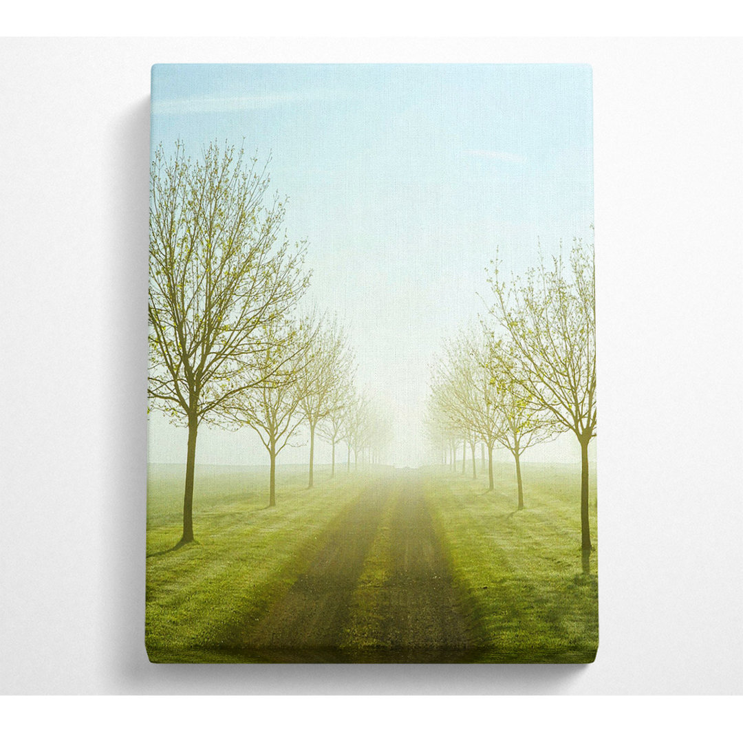 Foggy Road - Kunstdrucke ohne Rahmen auf Leinwand