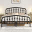 Metal Bed with Arched Headboard and Footboard-366383311-366383308