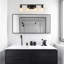 Luminaire de salle de bain à 4 lumières à intensité variable noir mat avec abat-jour en verre transparent 27,09 po-696246155-696246164