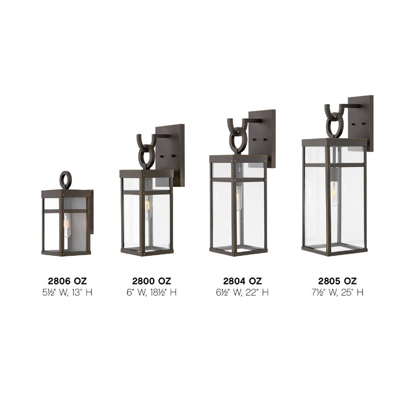 Porter Outdoor Wall Lantern, Oil Rubbed Bronze, 18.5" H x 6" W x 7.5" D