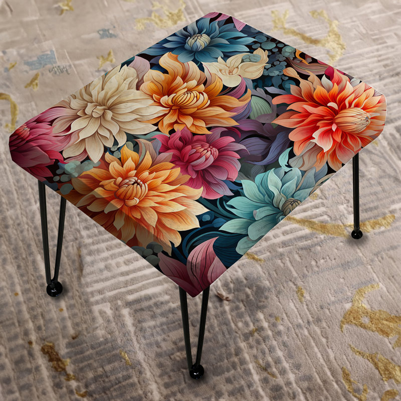 Vibrant Garden Dive Motif floral - Repose-pieds rectangulaire floral