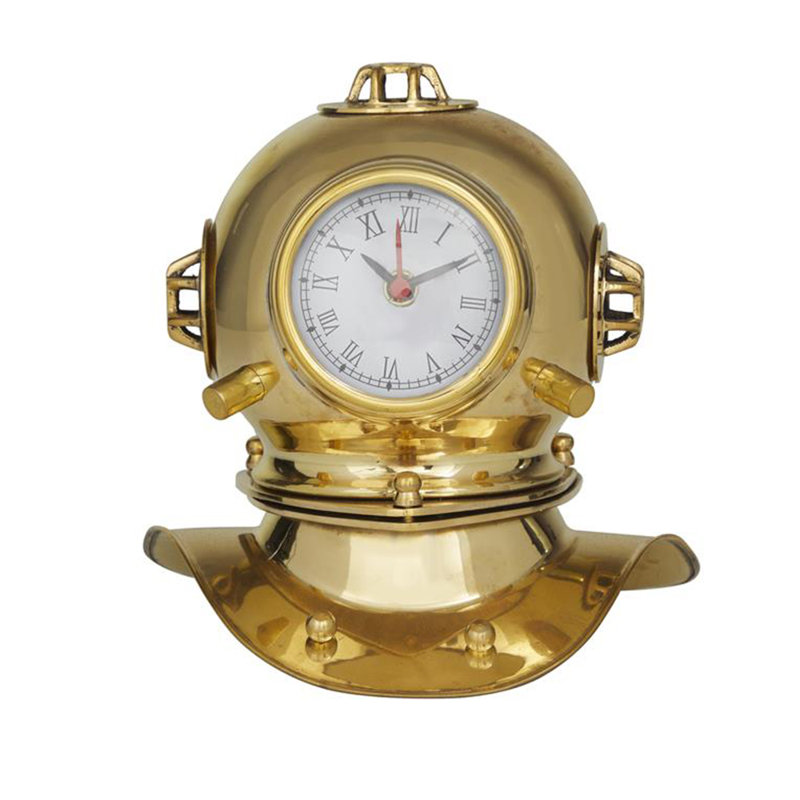 Roman Numeral Metal Quartz Movement / Crystal Tabletop Clock, Gold