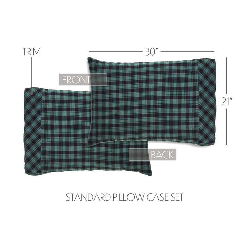 Pine Grove 100% Cotton Checkered - Set of 2, Standard