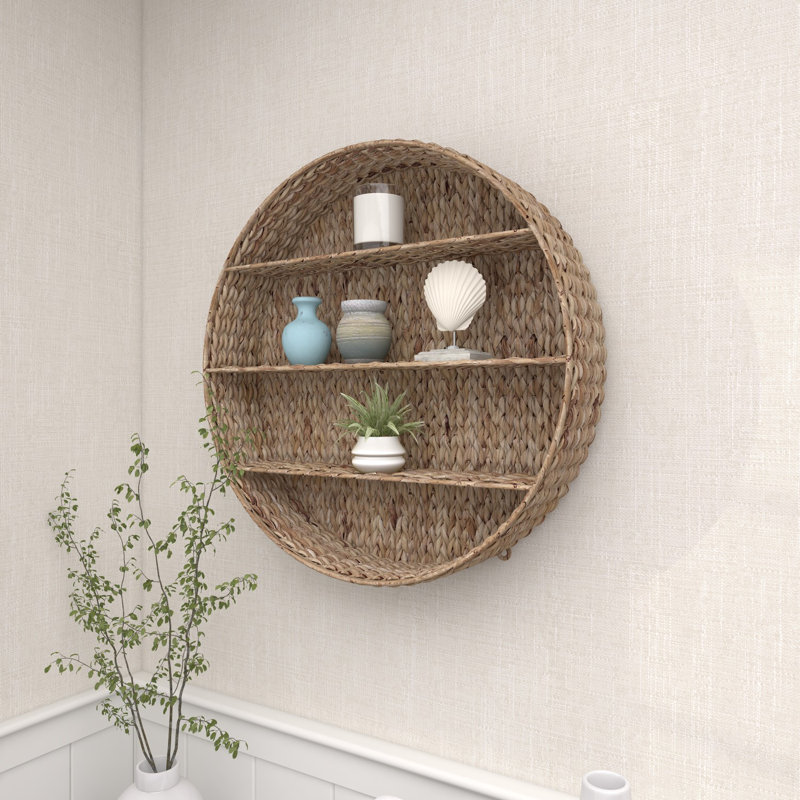 Sasha 3 Piece Circle Rattan Tiered Shelf