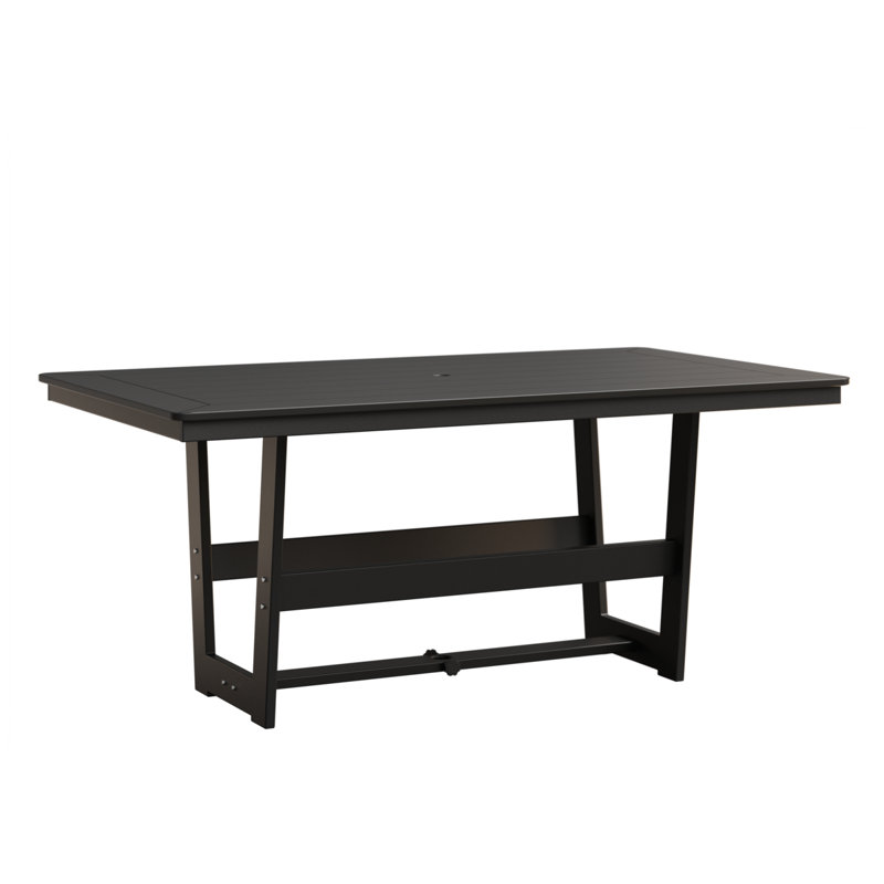 Berlin Gardens Hudson 70″ Rectangular Dining Table, Matte Black