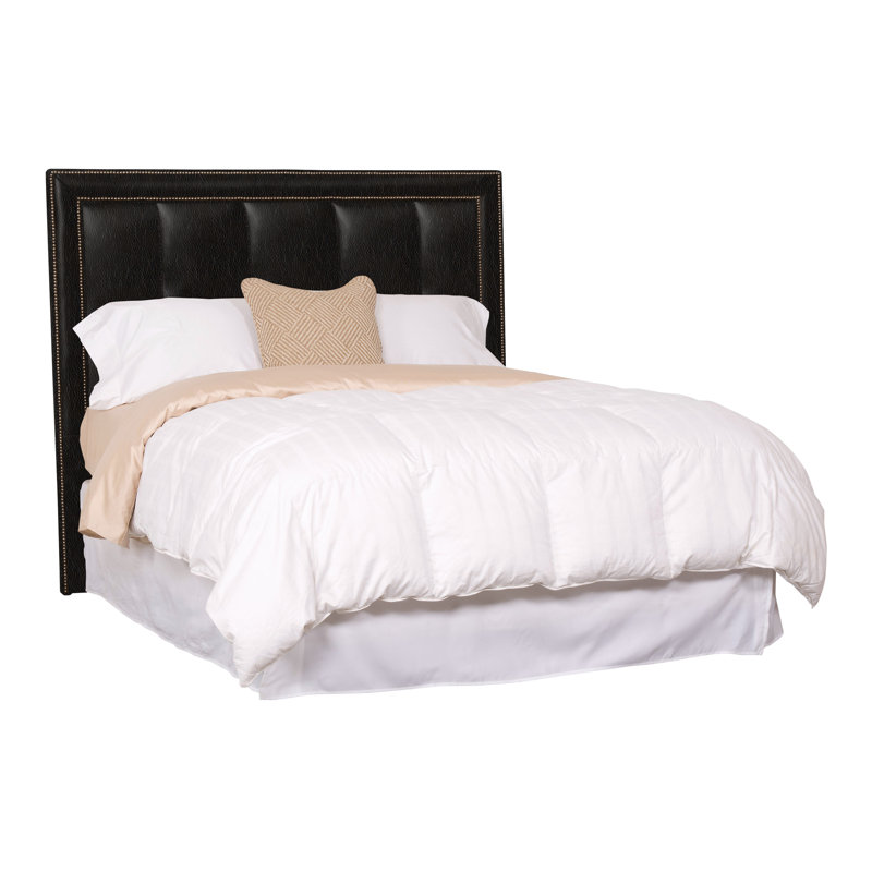 Hillary/Hank Queen Genuine Leather Panel Headboard, Ziggy Ink, No