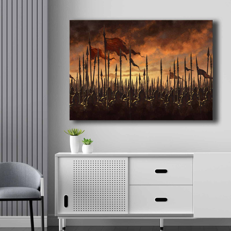 Stunning Decorative Canvas Painting, 27.6 x 39.4 inches | 100% Canvas (Thickness: 0.11 inches) & 100% Pine Wood Frame (Thickness: 0.9 inches) | Vibrant Brown, Yellow, Orange, and Claret Red Colors | Perfect for Home Decor
