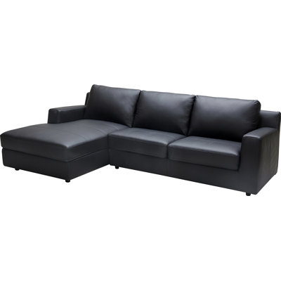 Mukai 109" Wide Genuine Leather Sleeper Sofa & Chaise