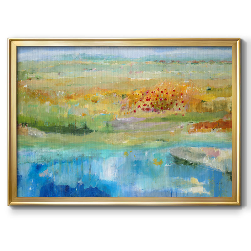 " Moving On ", Gold Closed Corner Framed Canvas, 14" H x 20" W x 1.5" D