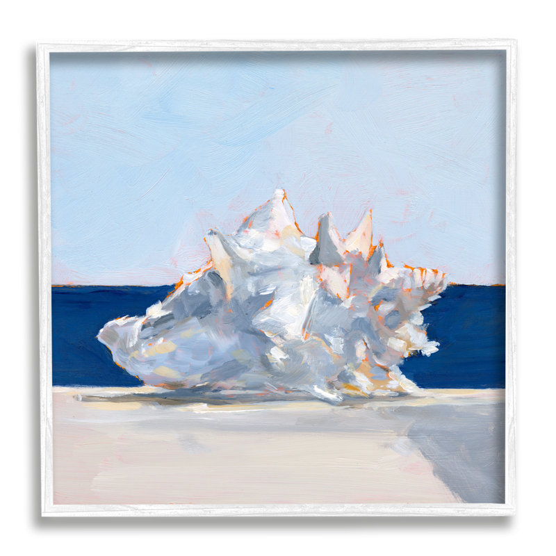 «Highland Dunes Conch Shell», reproduction d'art giclée par Ethan Harper, Giclée encadrée blanc bord de mer