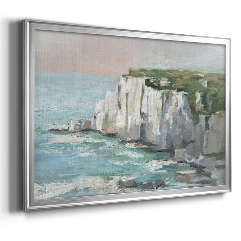 White Sea Cliff II, reproduction d'art sur toile, Argent, H 18 po x l 26 po x P 1,5 po