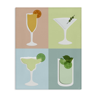 Art mural sur toile Pastel Bar Cocktail par Natalie Carpentieri