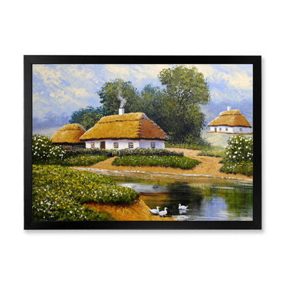 Vieux paysage villageois II - décoration murale traditionnelle sur toile