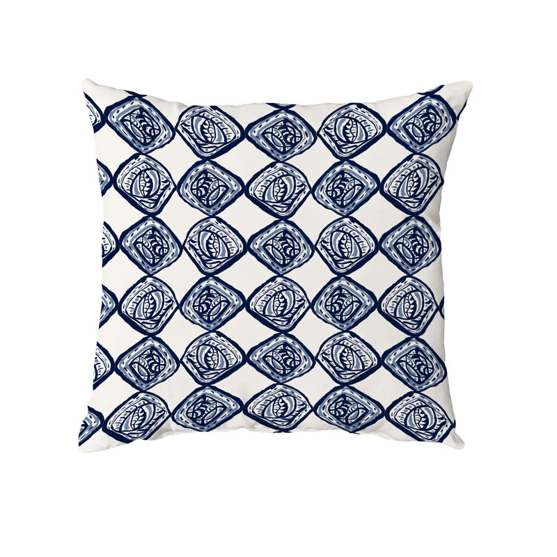 Geometric Reversible Throw Pillow, Navy Blue, 18" x 18"