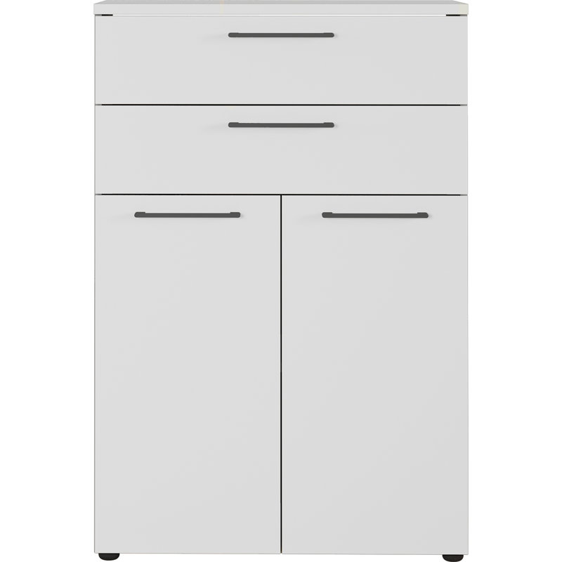 Miabella 80cm Wide 2 -Drawer File Cabinet, Light Grey